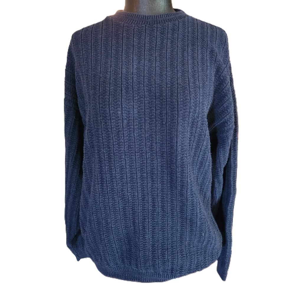 Bill Blass Crew Neck Cotton Blend Knit Sweater Large